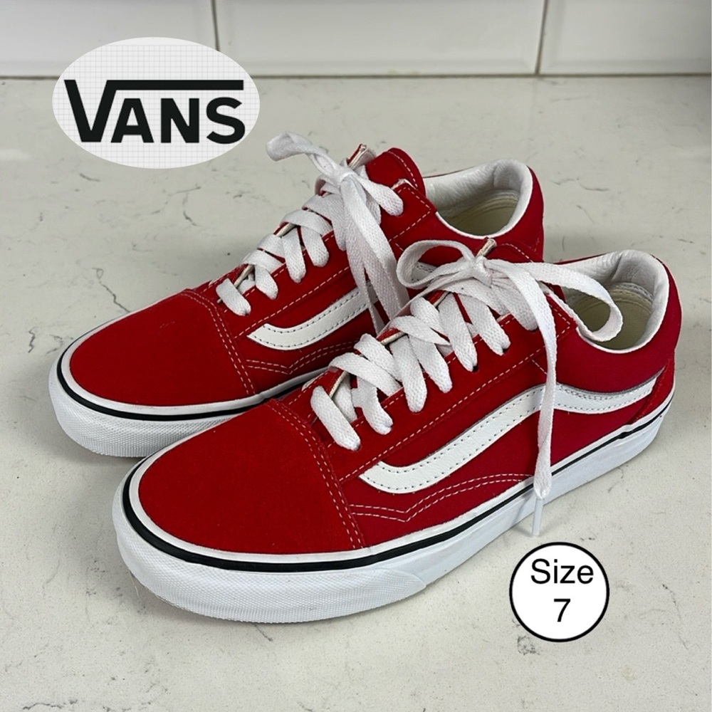Vans Red and White Women's Sneakers